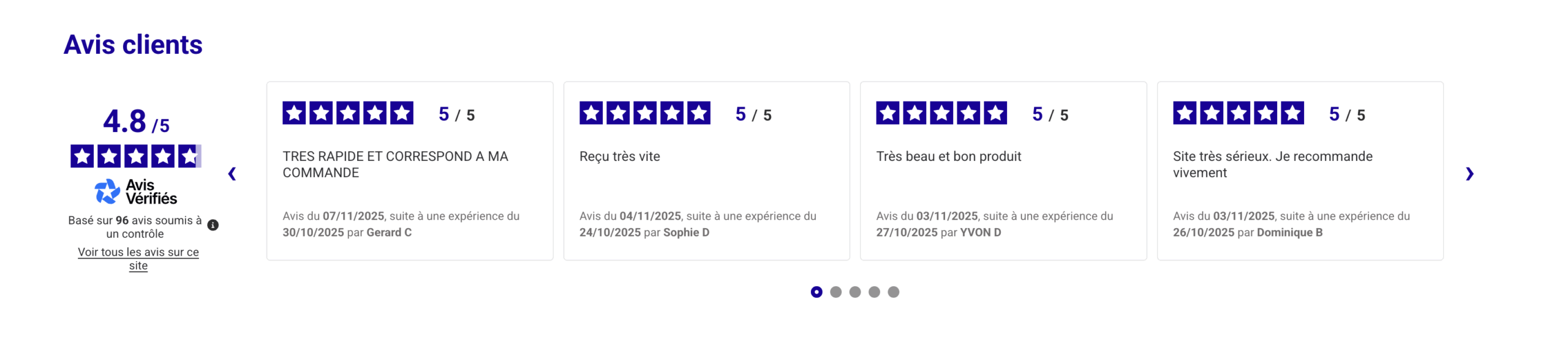 Avis clients vérifié - site Lepantalondetravail.com